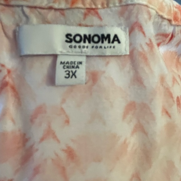 Orange and white peasant blouse - Picture 5 of 6